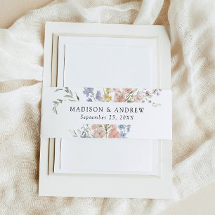 Cintas Para Invitaciones Boda floral elegante romántica con acuarela