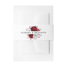 Cintas Para Invitaciones Boda floral metálica roja blanca plateada real