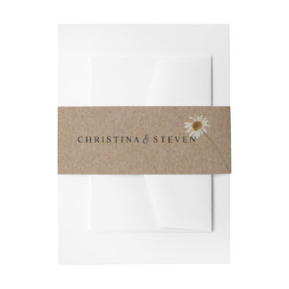 Cintas Para Invitaciones Boda floral mínimo rústico