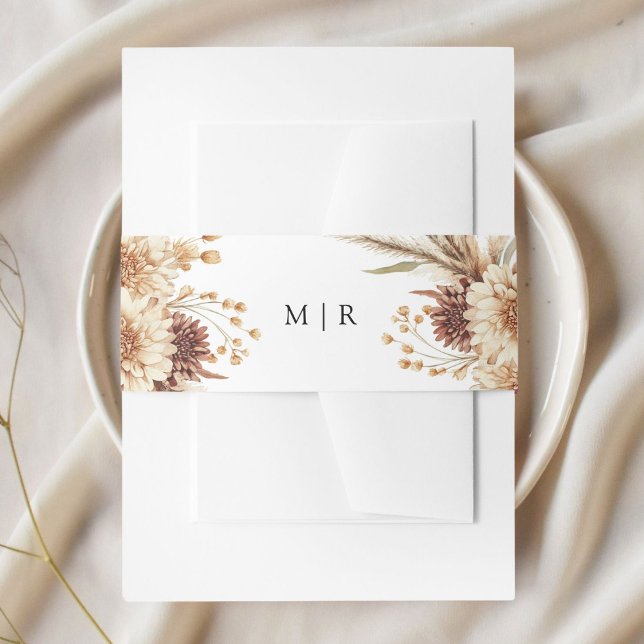 Cintas Para Invitaciones Boda floral moderno Boho Terracotta (Subido por el creador)