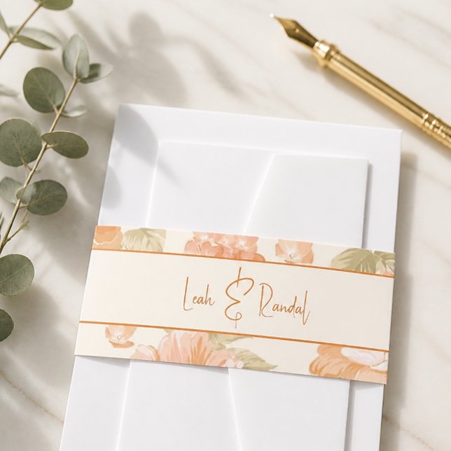 Cintas Para Invitaciones Boda Floral Naranja (Subido por el creador)