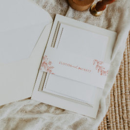 Cintas Para Invitaciones Boda floral Naranja moderna invita a banda Belly