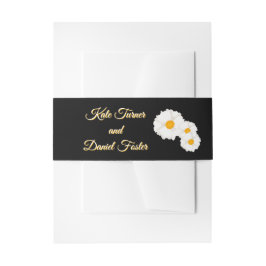 Cintas Para Invitaciones Boda Floral Negra 