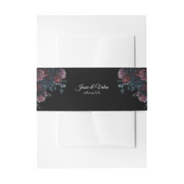 Cintas Para Invitaciones Boda floral negro gótico