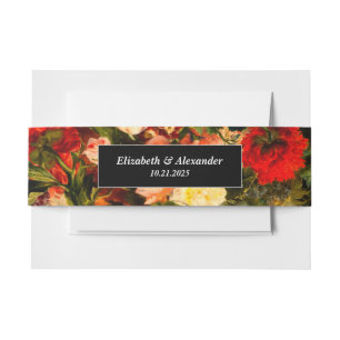 Cintas Para Invitaciones Boda floral oscura romántica y elegante