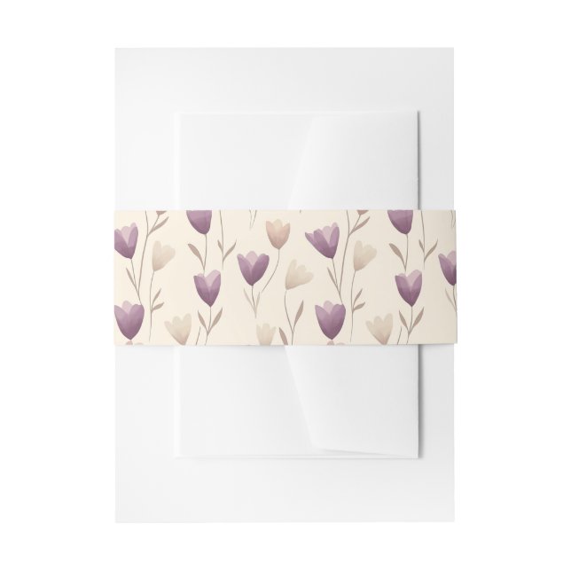Cintas Para Invitaciones Boda  floral púrpura bonito (Anverso Ejemplo)