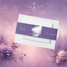 Cintas Para Invitaciones Boda floral púrpura de moda con encanto de la Torr