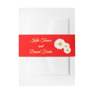 Cintas Para Invitaciones Boda Floral Roja 