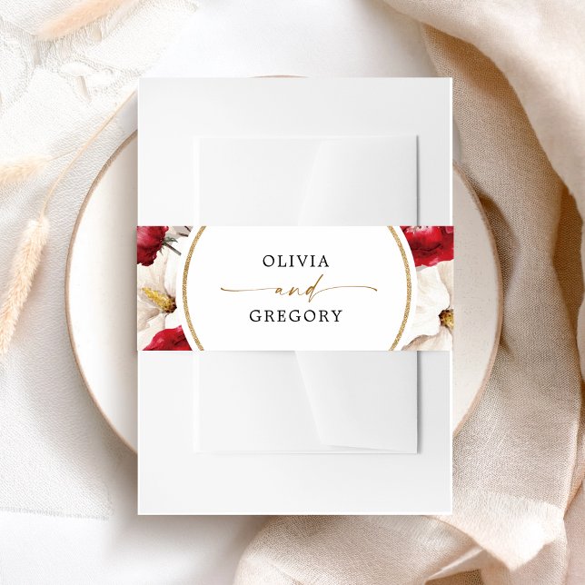 Cintas Para Invitaciones Boda floral rojo y blanco ruby (Subido por el creador)