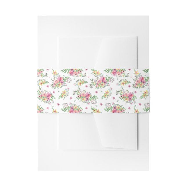 Cintas Para Invitaciones Boda floral rosa acuarela (Anverso Ejemplo)