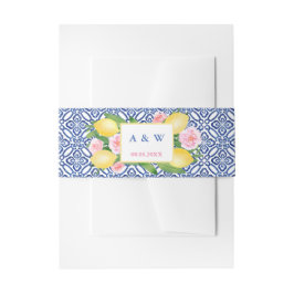 Cintas Para Invitaciones Boda floral rosa de color de agua Positano Lemons