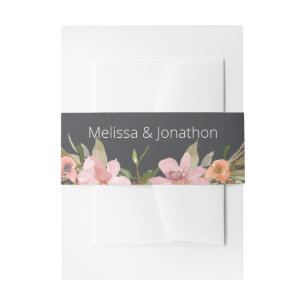 Cintas Para Invitaciones Boda floral rosa polvoriento púrpura