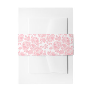 Cintas Para Invitaciones Boda Floral Rosa Rosada