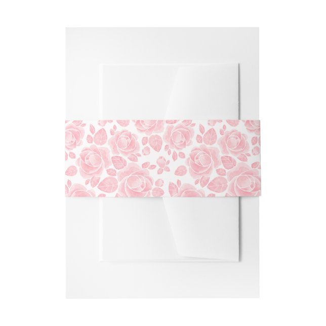 Cintas Para Invitaciones Boda Floral Rosa Rosada (Anverso Ejemplo)