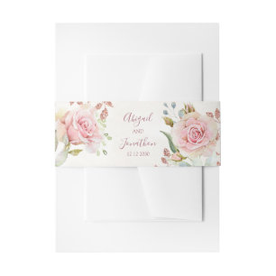 Cintas Para Invitaciones Boda Floral Rosa Vintage de Primavera