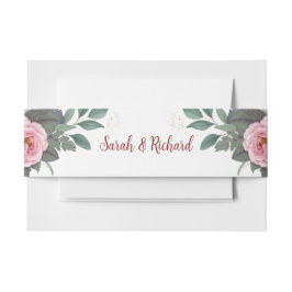 Cintas Para Invitaciones Boda Floral Rosado