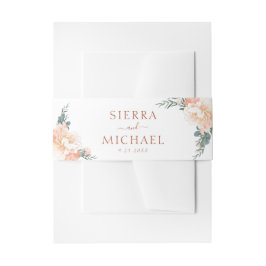 Cintas Para Invitaciones Boda Floral Rubor Peach Cream Gold Terracotta