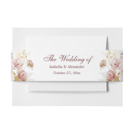 Cintas Para Invitaciones Boda floral Rubor Peony & Gold Burgundy