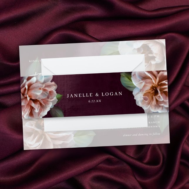 Cintas Para Invitaciones Boda floral ruso oscuro + amoroso (Subido por el creador)