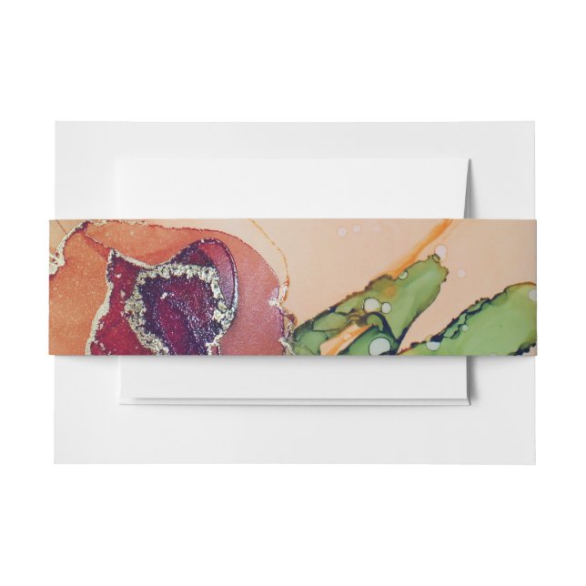 Cintas Para Invitaciones Boda floral Rust Brown (Anverso Ejemplo)