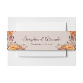 Cintas Para Invitaciones Boda Floral Rústica Acuarela de Otoño 