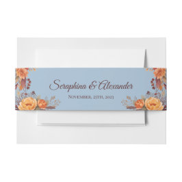 Cintas Para Invitaciones Boda Floral Rústica Acuarela de Otoño 