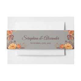 Cintas Para Invitaciones Boda Floral Rústica Acuarela de Otoño 