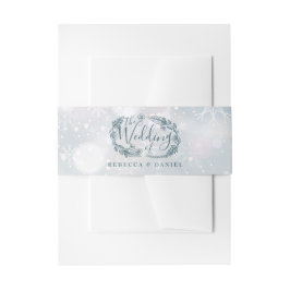 Cintas Para Invitaciones Boda Floral Rústica Copos de Nieve de Invierno