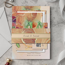 Cintas Para Invitaciones Boda floral rústico de Terracotta Beige
