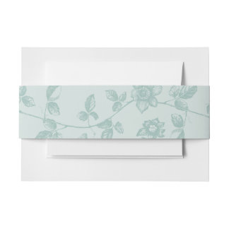 Cintas Para Invitaciones Boda floral rústico Verde azulado caprichoso