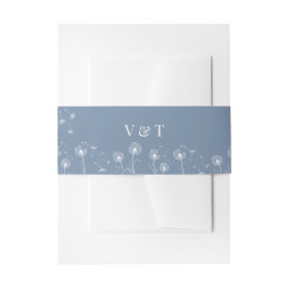 Cintas Para Invitaciones Boda floral simple azul polvoriento