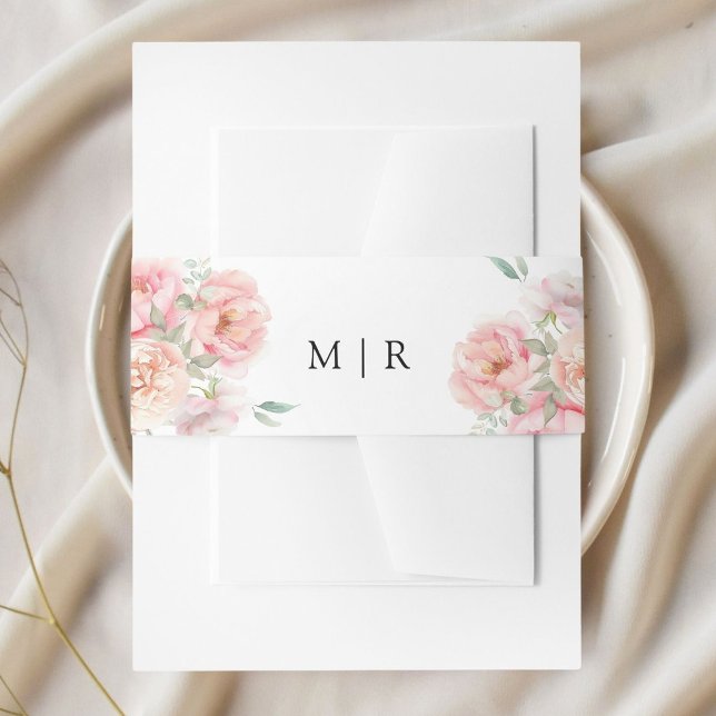 Cintas Para Invitaciones Boda floral suave Rubor rosa Rose Garden (Subido por el creador)