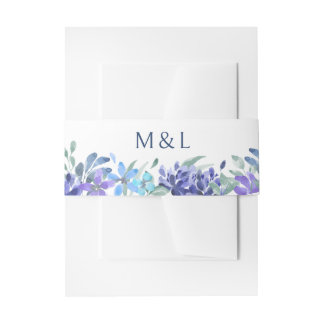 Cintas Para Invitaciones Boda floral tropical azul