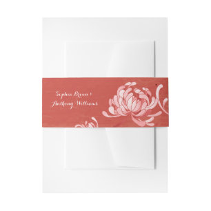 Cintas Para Invitaciones Boda floral único de elegancia roja