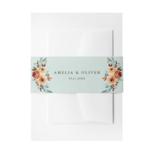 Cintas Para Invitaciones Boda floral verde de la menta rusa