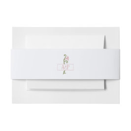 Cintas Para Invitaciones Boda floral verde y rosa Art Nouveau