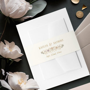 Cintas Para Invitaciones Boda Floral Vintage Elegante Rococó Revival