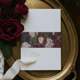 Cintas Para Invitaciones Boda floral y Escudo de fantasías medievales Royal