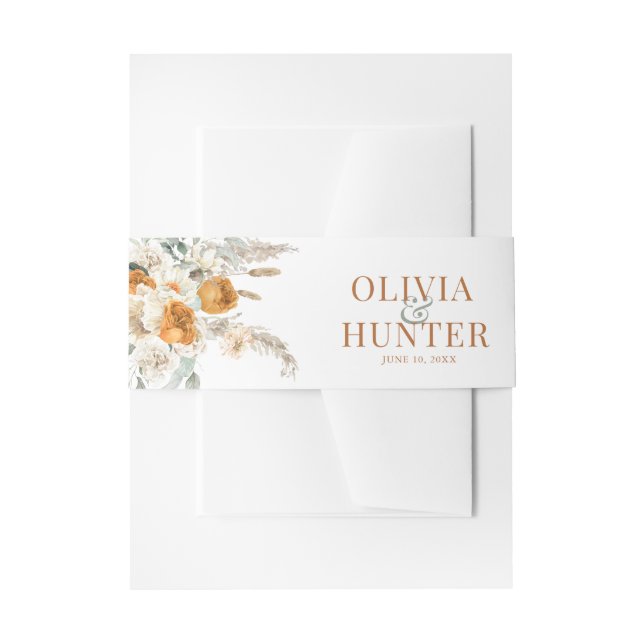 Cintas Para Invitaciones Boda florero bohemio moderno de Terracotta (Anverso Ejemplo)