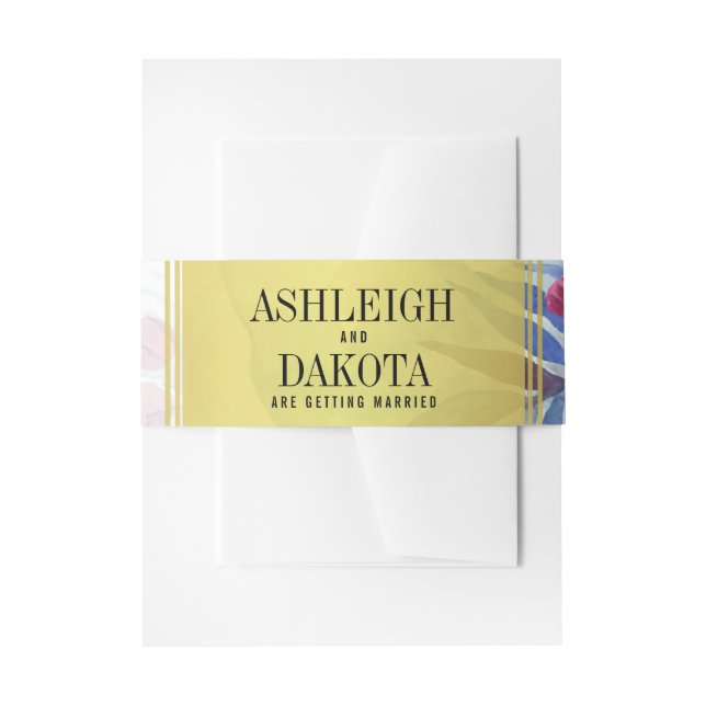 Cintas Para Invitaciones Boda | Flores de acuarela tropical (Anverso Ejemplo)