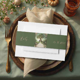 Cintas Para Invitaciones boda Forestal Medieval Verde