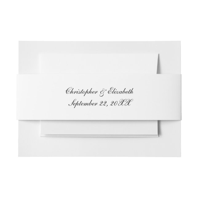Cintas Para Invitaciones Boda Formal Clásica Tradicional con Letra (Anverso Ejemplo)