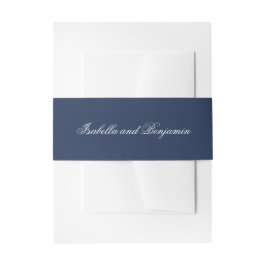 Cintas Para Invitaciones Boda Formal Elegante Azul Marino Tradicional