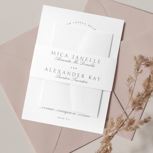 Cintas Para Invitaciones Boda formal elegante caligrafía gris oscuro caligr (Subido por el creador)