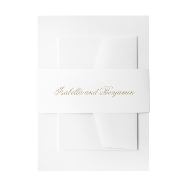 Cintas Para Invitaciones Boda Formal Elegante Oro Tradicional (Anverso Ejemplo)