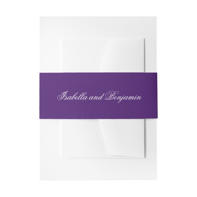 Cintas Para Invitaciones Boda Formal Elegante Tradicional Morada (Anverso Ejemplo)