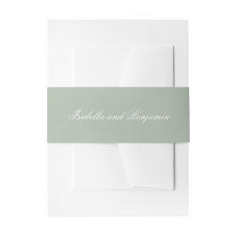 Cintas Para Invitaciones Boda Formal Elegante Verde Salvia Tradicional
