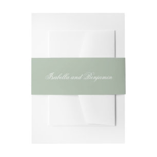 Cintas Para Invitaciones Boda Formal Elegante Verde Salvia Tradicional