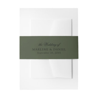 Cintas Para Invitaciones Boda formal minimalista elegante del bosque verde