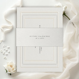 Cintas Para Invitaciones Boda Formal Moderna Clásica Ecru